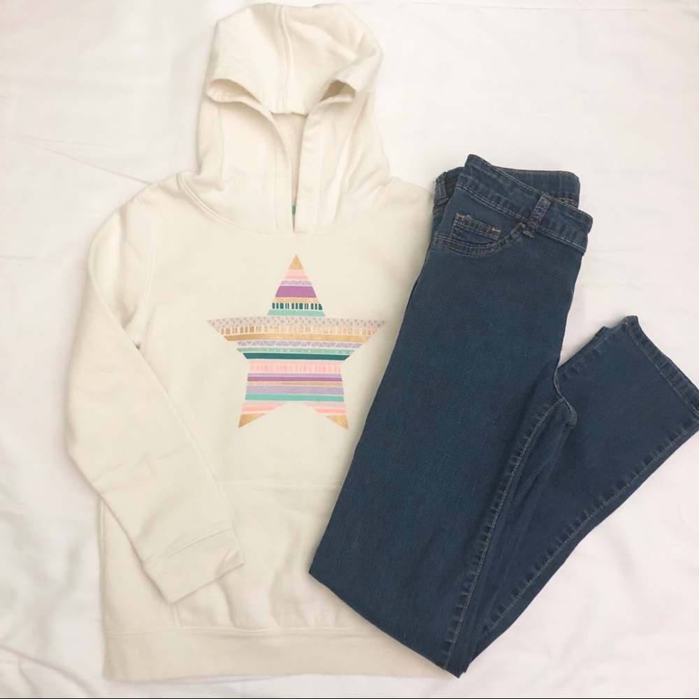 Bundle - Girl’s Hoodie and Jeans Size L & 14